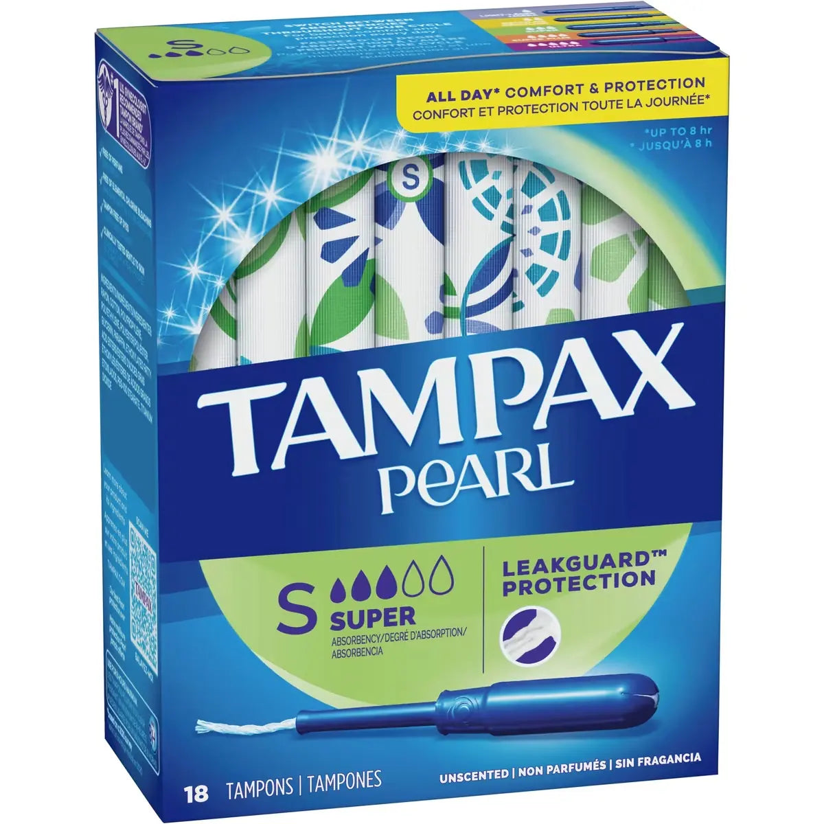 Tampax Pearl Tampons Super Absorbency, 18 Count product detail