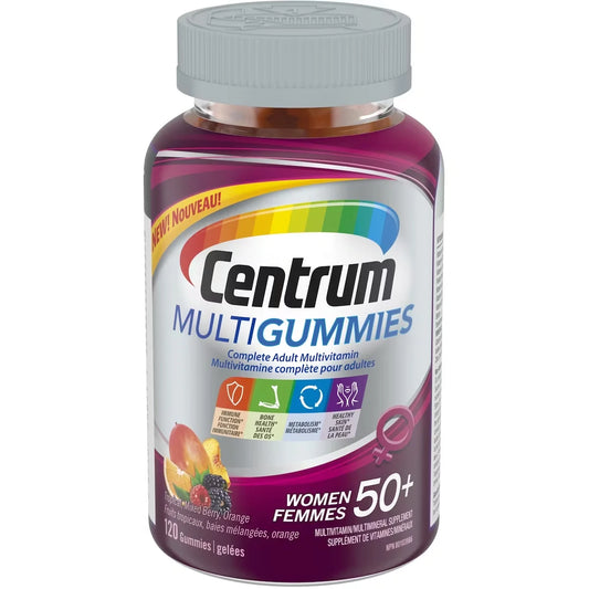 Centrum MultiGummies Women 50+ Multivitamin and Multimineral Supplement, 120 Count front package