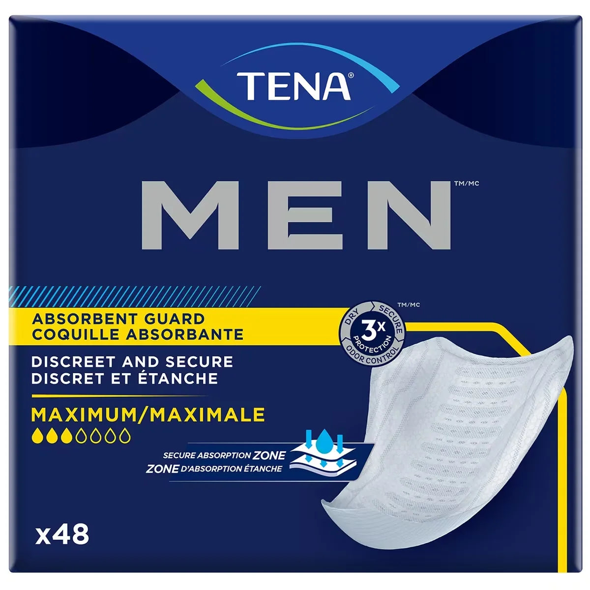 Tena Incontinence Guards for Men, Moderate Absorbency front package