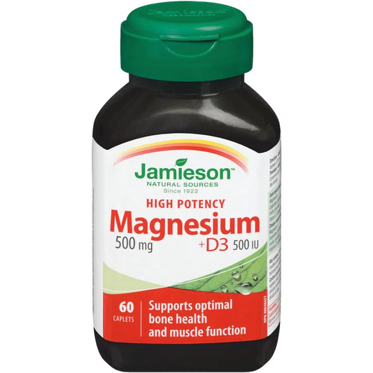 Jamieson Magnesium 500 mg + D3 500 IU front package