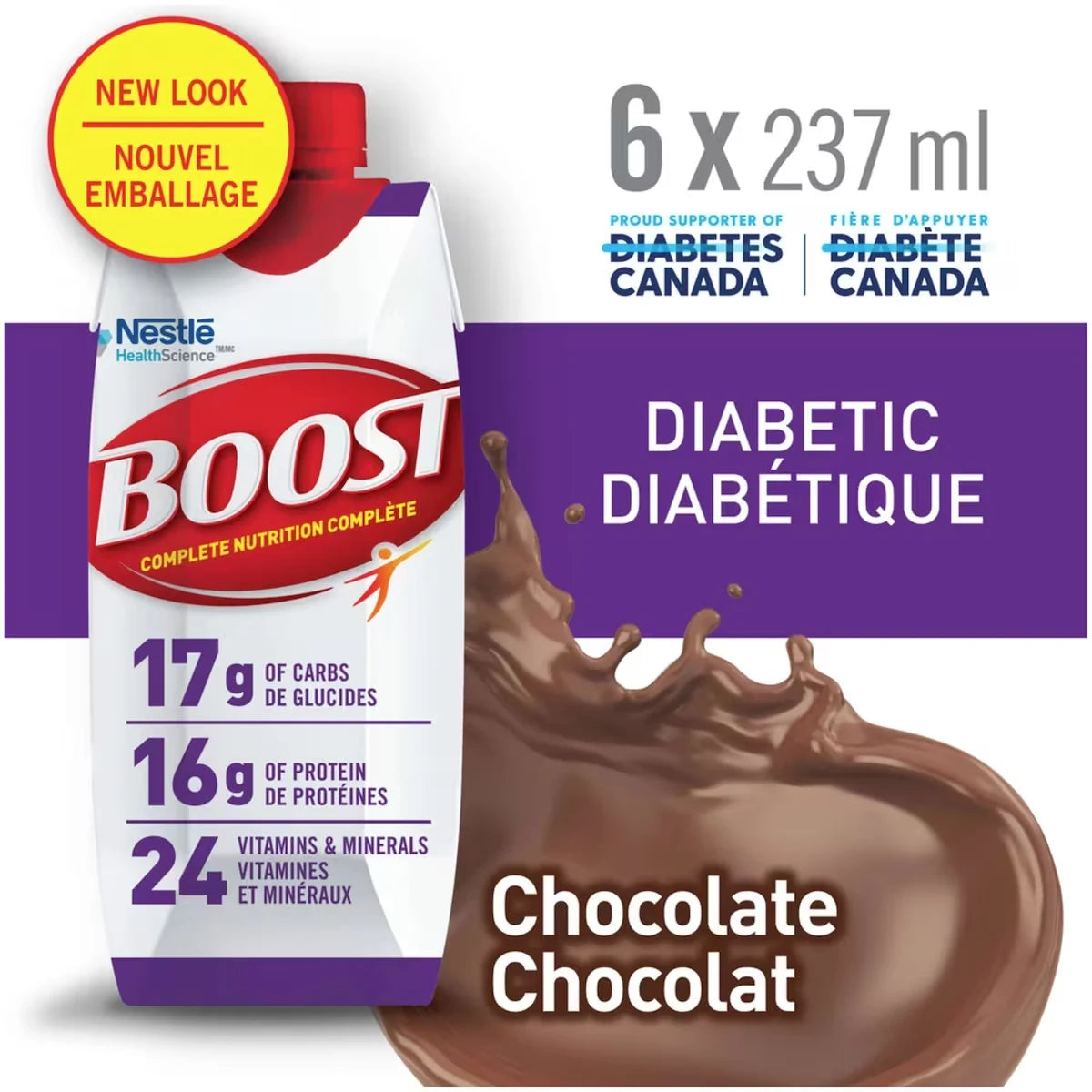 Boost Diabetic Chocolate Nutritional Supplement Drink, 6 × 237 ml alternate view