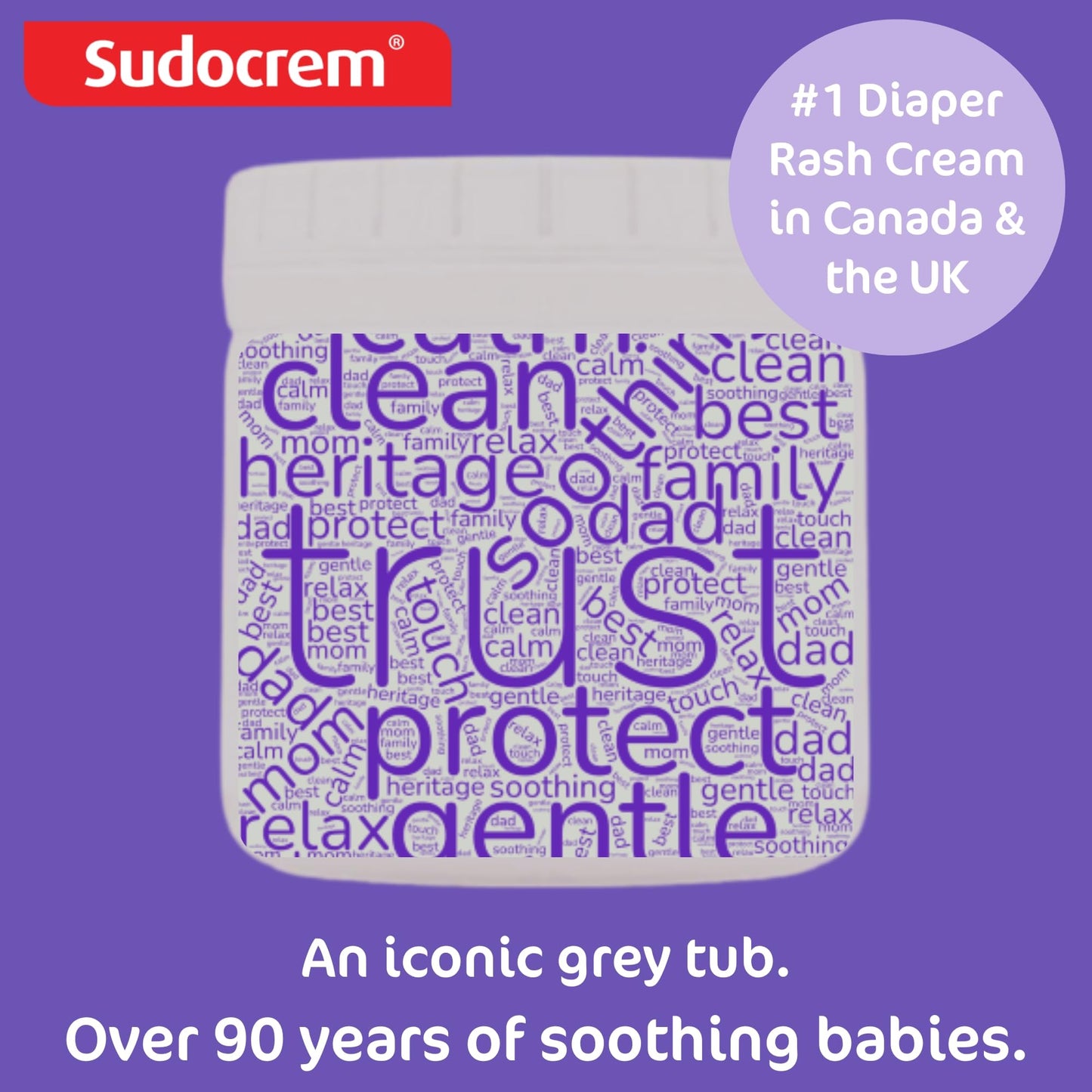 Sudocrem - Diaper Rash Cream for Baby, Soothes, Heals, and Protects, Relief and Treatment of Diaper Rash, Zinc Oxide Cream - 60g