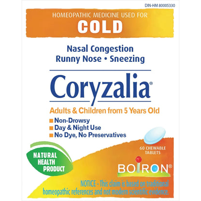 Boiron Coryzalia for Cold Symptoms front package