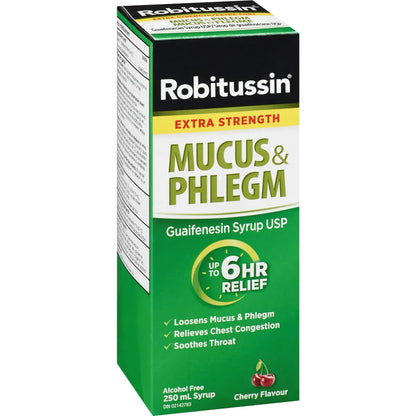 Robitussin Mucus & Phlegm Syrup Cherry Flavour Extra Strength 250 ml product detail