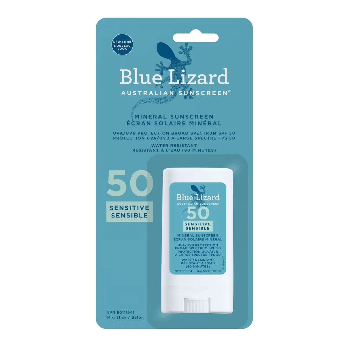 Blue Lizard Sensitive Sunscreen Stick, SPF 50 front package