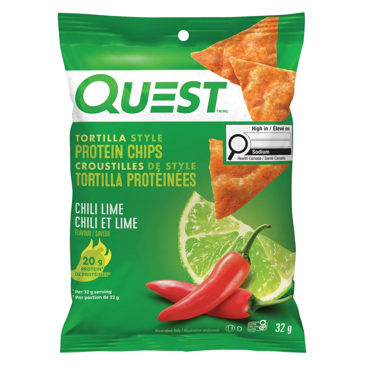 Quest Chili Lime Chips front package