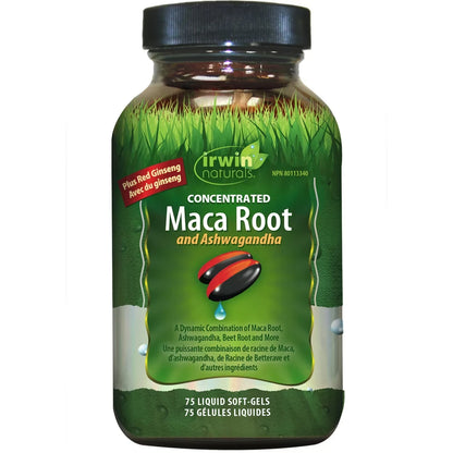 Irwin Concentrated Maca Root and Ashwagandha front package
