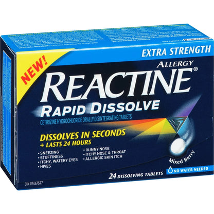 Reactine Rapid Dissolve Extra Strength 24 Hour Allergy Medicine product detail
