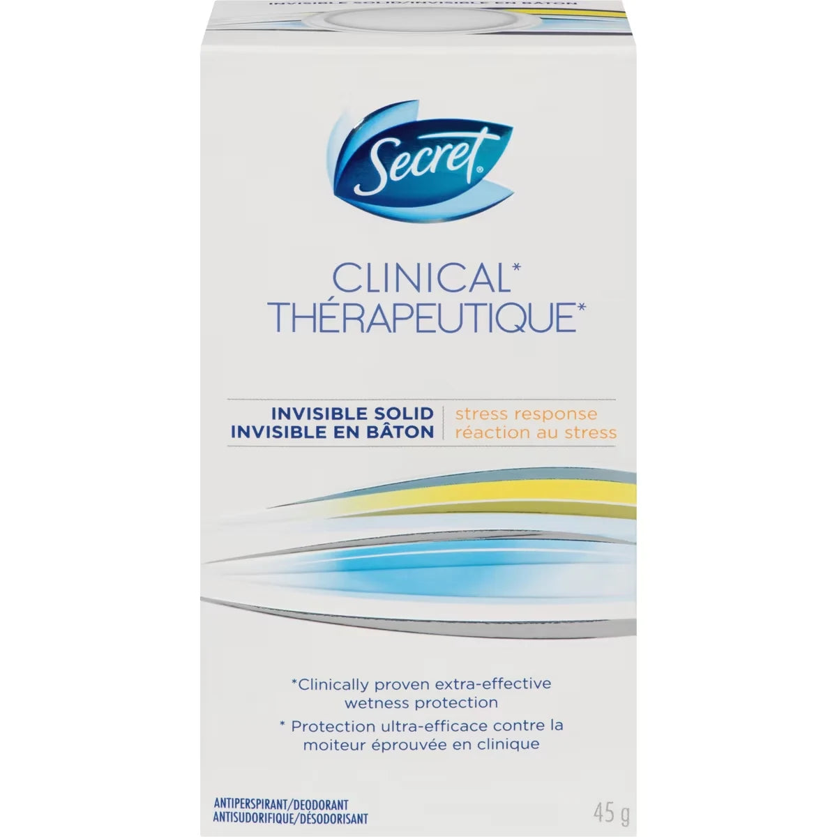 Secret Clinical Strength Invisible Solid Antiperspirant and Deodorant, Stress Response front package