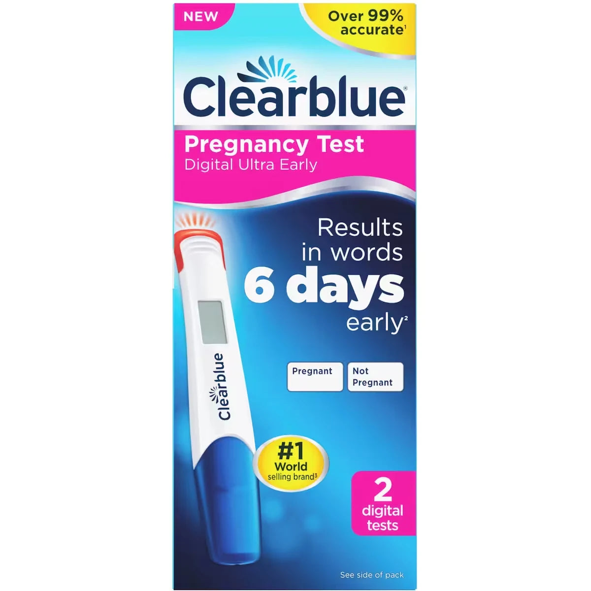 Clearblue Pregnancy Test Digital Ultra Early 2ct 2 count front package