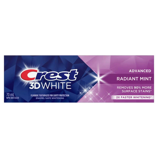 Crest 3D White Advanced, Teeth Whitening Toothpaste Radiant Mint, 70 mL product image