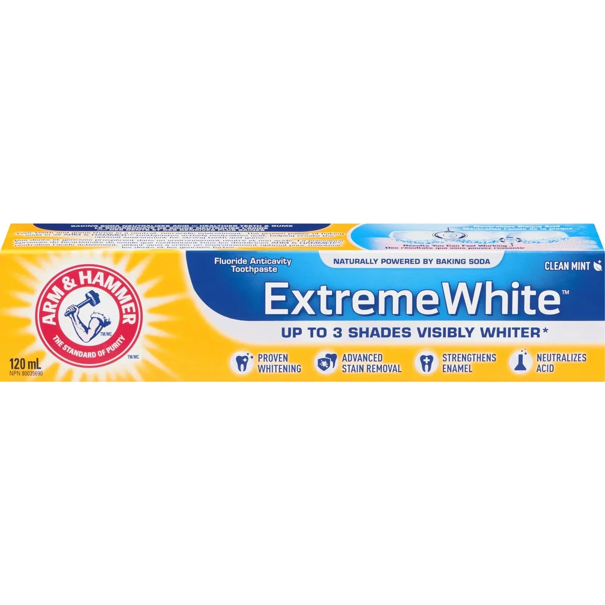 Arm & Hammer Advance White Extreme Whitening Fluoride Anticavity Toothpaste Fresh Mint front package