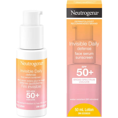 Neutrogena Invisible Daily Defense Serum Spf 50+ front package