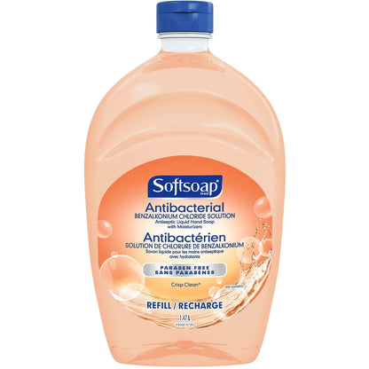Softsoap Antibacterial Liquid Hand Soap Refill, Crisp Clean - 1.47 L front package
