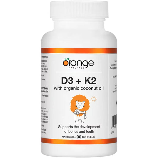 Orange Naturals D3 + K2 Softgels front package