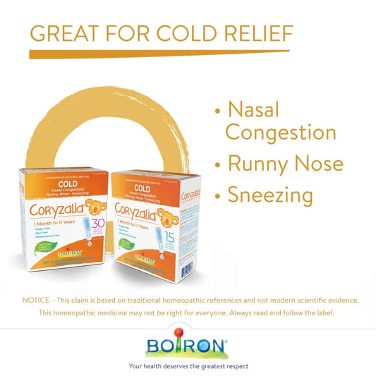 Boiron Coryzalia for Cold and Cold Symptoms in Children 1 Month to 11 Years of Age front package