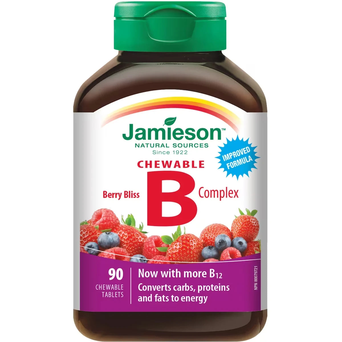 Jamieson Chewable B Complex Berry Bliss Tablets front package