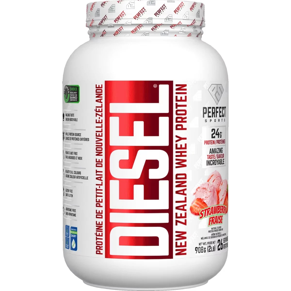 Perfect Sports Diesel New Zealand Whey Protein Strawberry view 2