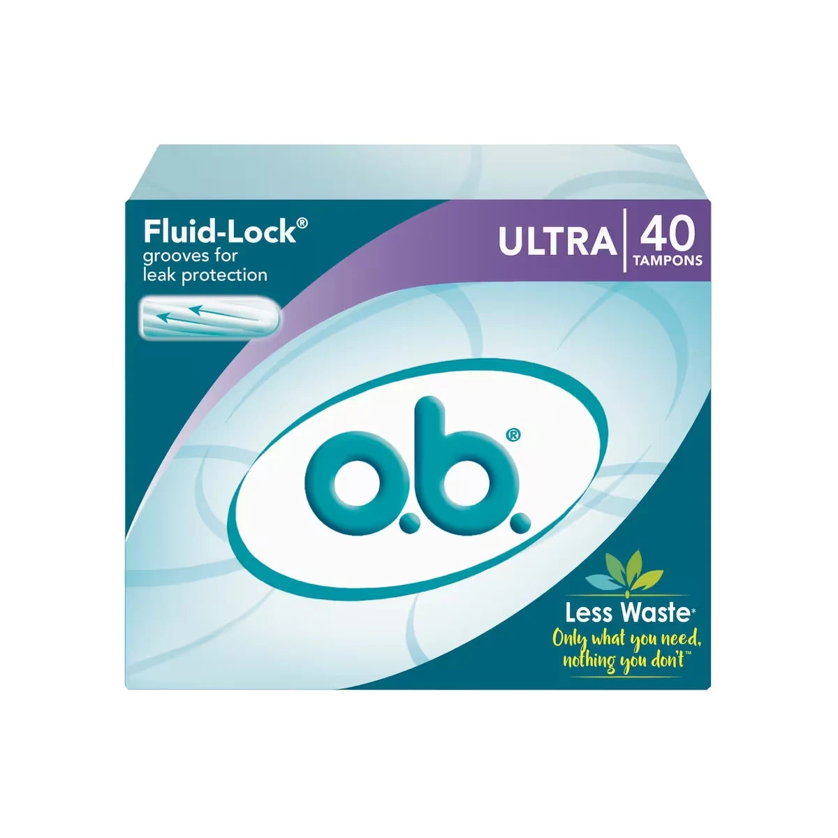 O.B Original Non-Applicator Tampons Ultra Absorbancy front package