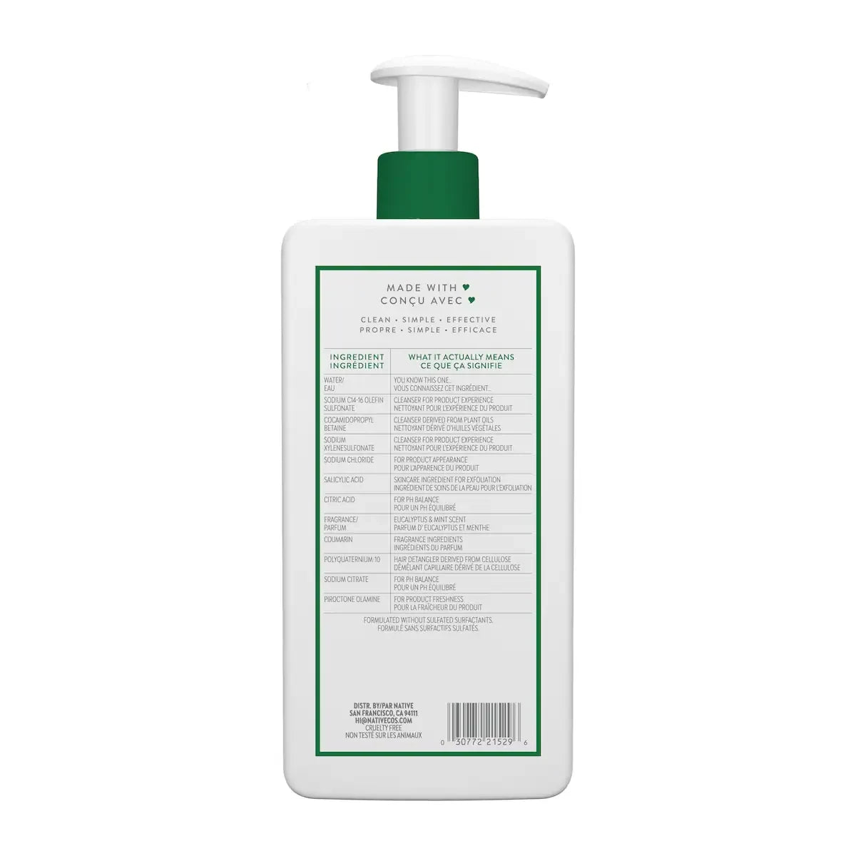 Native Eucalyptus & Mint Scalp Detox 2in1 Shampoo product detail