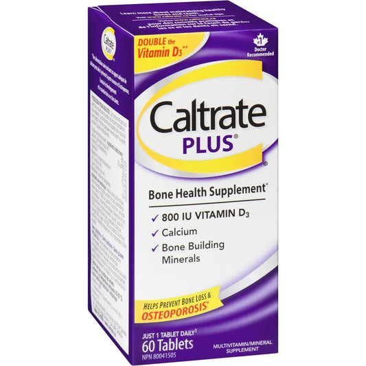 Caltrate Plus Calcium & Vitamin D3 Bone Health Supplement Tablets, 60 Count product detail