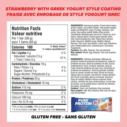 Pure Protein Bars, Strawberry with Greek Yogurt Style Coating,Gluten Free Snack Bar alternate view