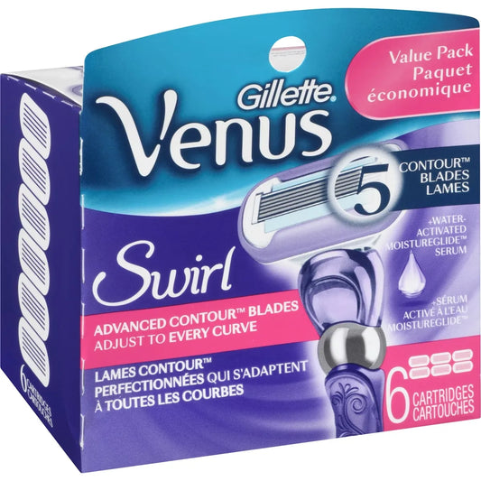 Venus Gillette Swirl Women's Razor Blade Refills, 6 Refills product detail