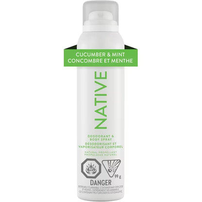 Native Aerosol-Free Spray Deodorant, Cucumber & Mint front package