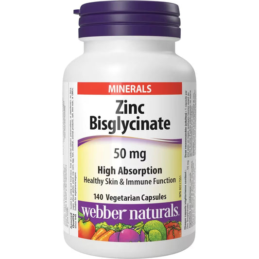 Webber Zinc Bisglycinate 50 mg front package