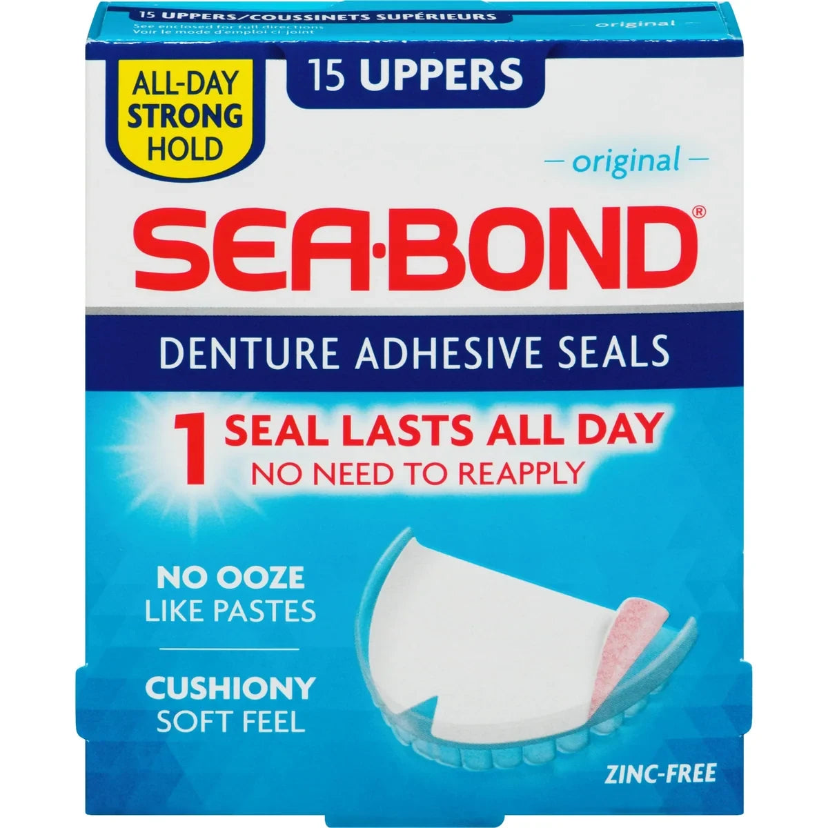 Sea Bond Denture Adhesive Seals Upper front package