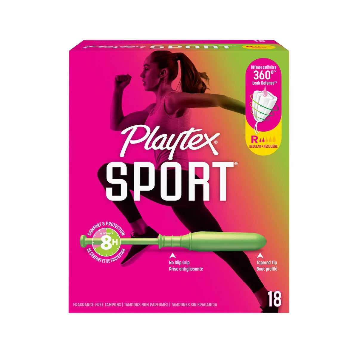 Playtex Sport Unscented Athletic Tampons Regular front package