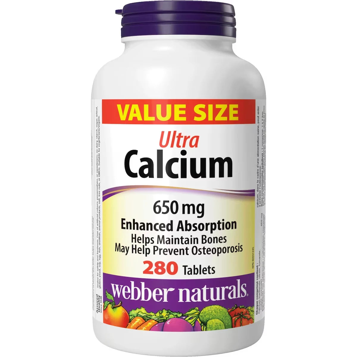 Webber Ultra Calcium Enhanced Absorption 650 mg front package