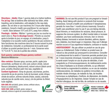 Jamieson Melatonin 10 mg Gummies product detail