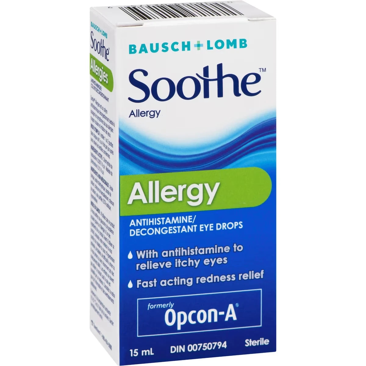 Soothe Allergy Antihistamine and Redness Relief Eye Drops Naphazoline hydrochloride 0.02675% w/v; pheniramine maleate product detail