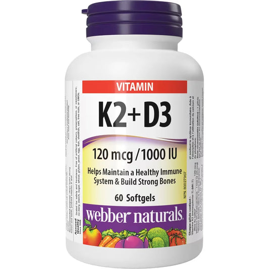 Webber Vitamin K2+D3 120 mcg/1000 IU front package