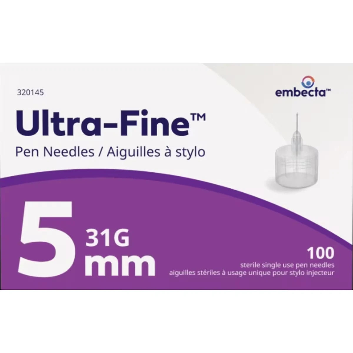 embecta Ultra-FineTM Pen Needles 5mm 31G front package