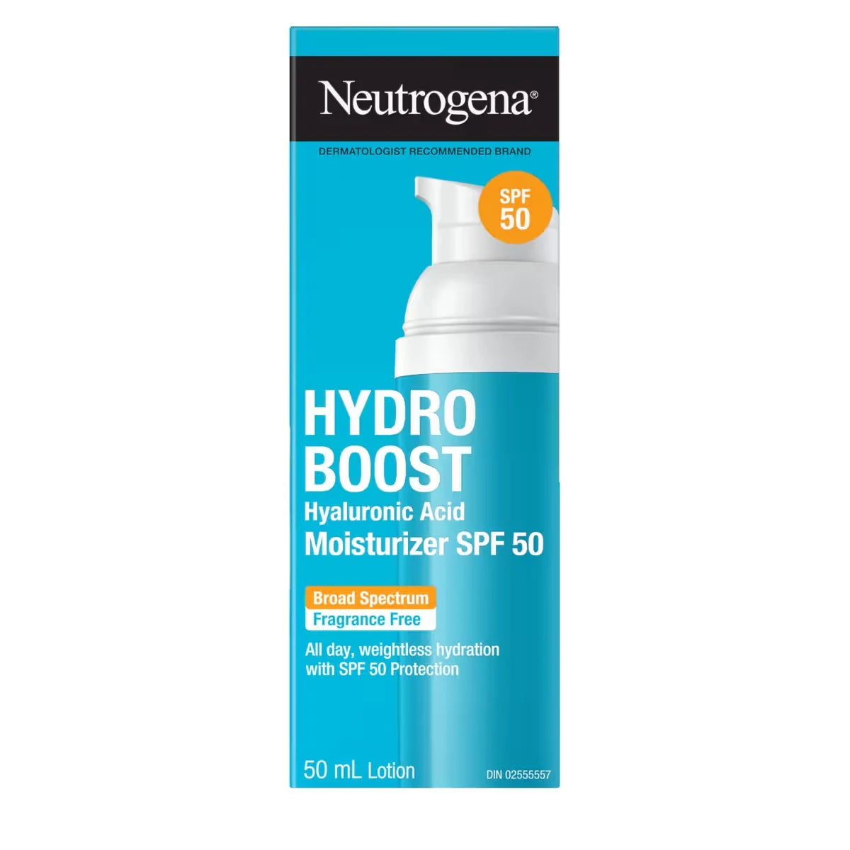 Neutrogena Hydro Boost Hyaluronic Acid Moisturizer SPF 50 front package