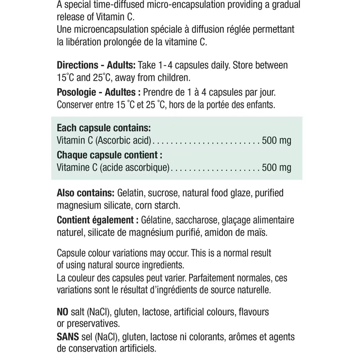 Jamieson Vitamin C 500 mg Timed Release Capsules product detail