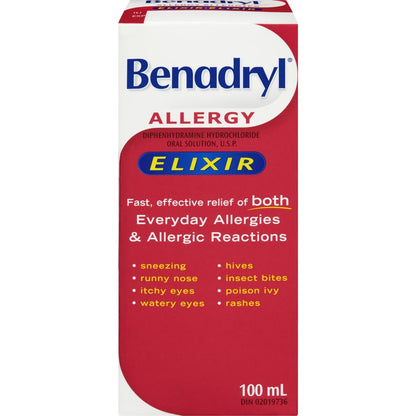 Benadryl Allergy Medicine Liquid front package