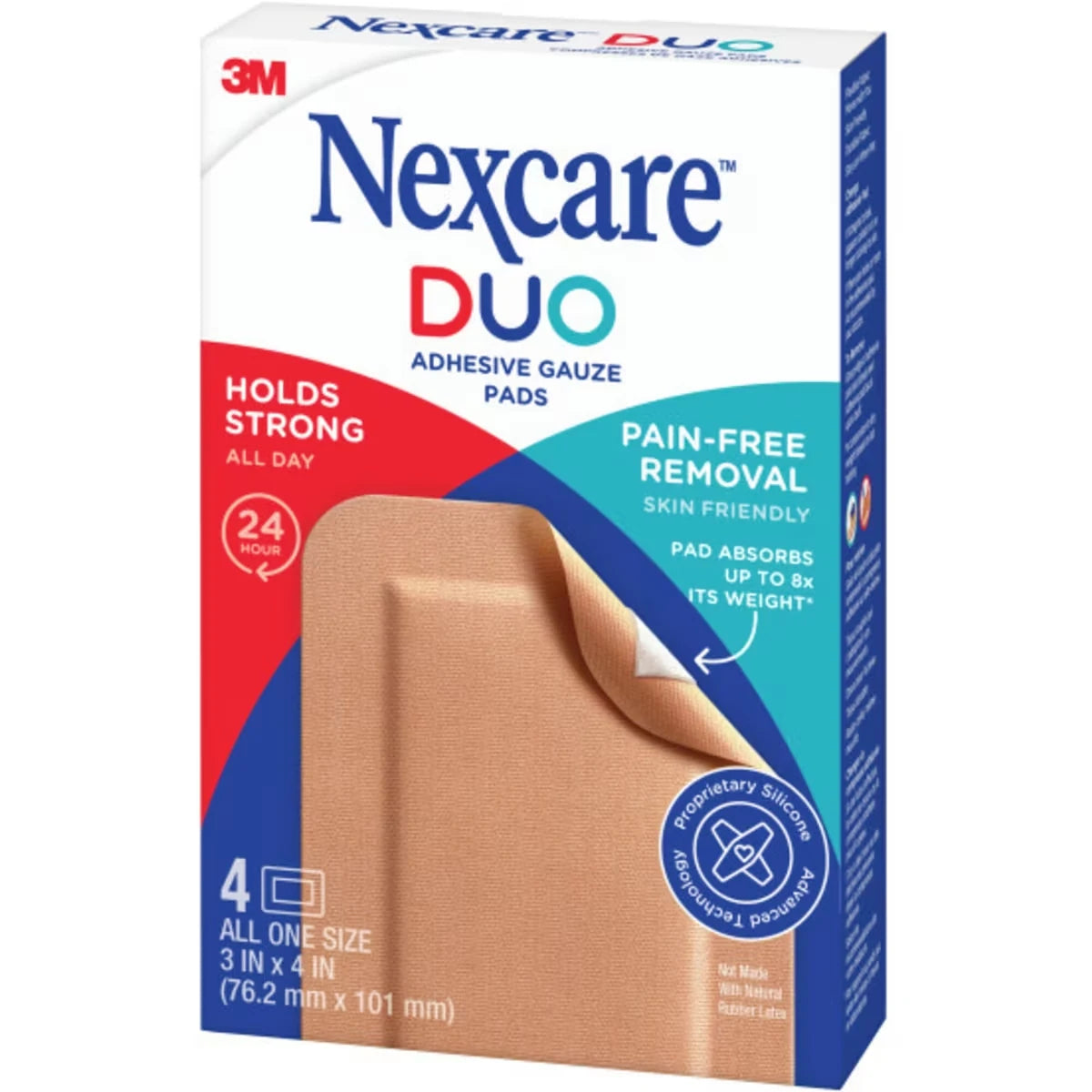 Nexcare DUO Adhesive Gauze Pads product detail