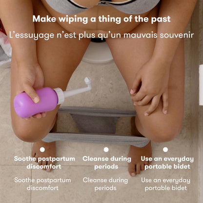 Frida Mom Upside Down Peri Bottle for Postpartum Care, Portable Bidet Perineal Cleansing and Recovery for New Mom, The Original Fridababy MomWasher