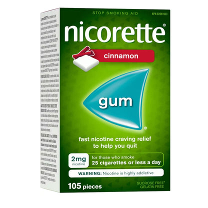 Nicorette Nicotine Gum, 2 mg, Cinnamon product detail