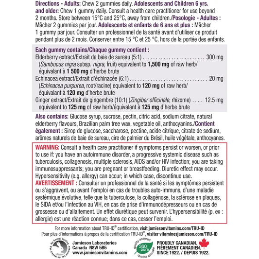 Jamieson Black Elderberry with Echinacea Gummy product detail