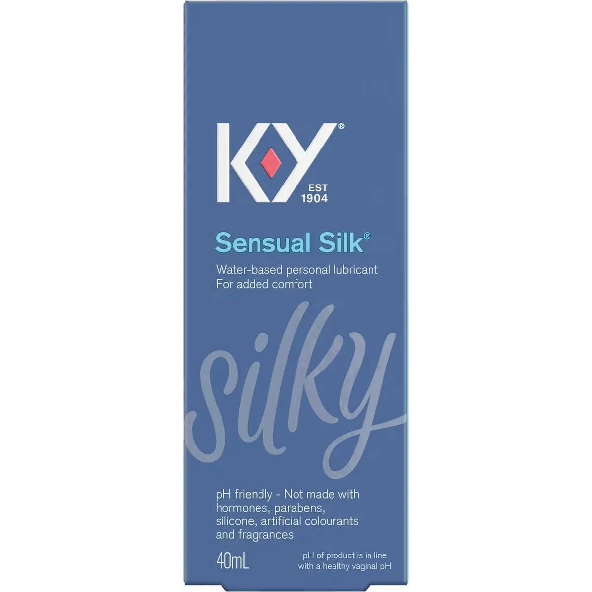K-Y SENSUAL SILK Personal Liquid Lubricant front package