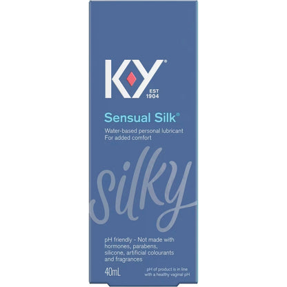 K-Y SENSUAL SILK Personal Liquid Lubricant front package