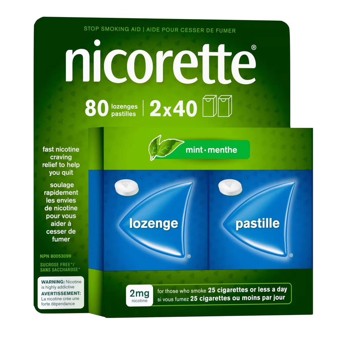 Nicorette Nicotine Lozenges, 2mg, Mint, 80 Count product detail
