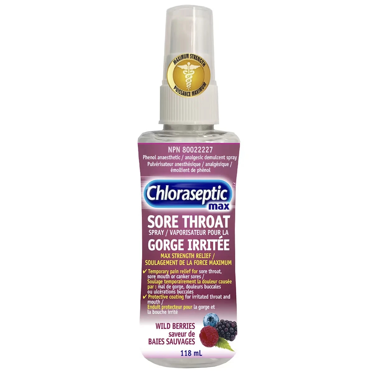 Chloraseptic Max Sore Throat Relief Targeted Spray Wild Berries product image