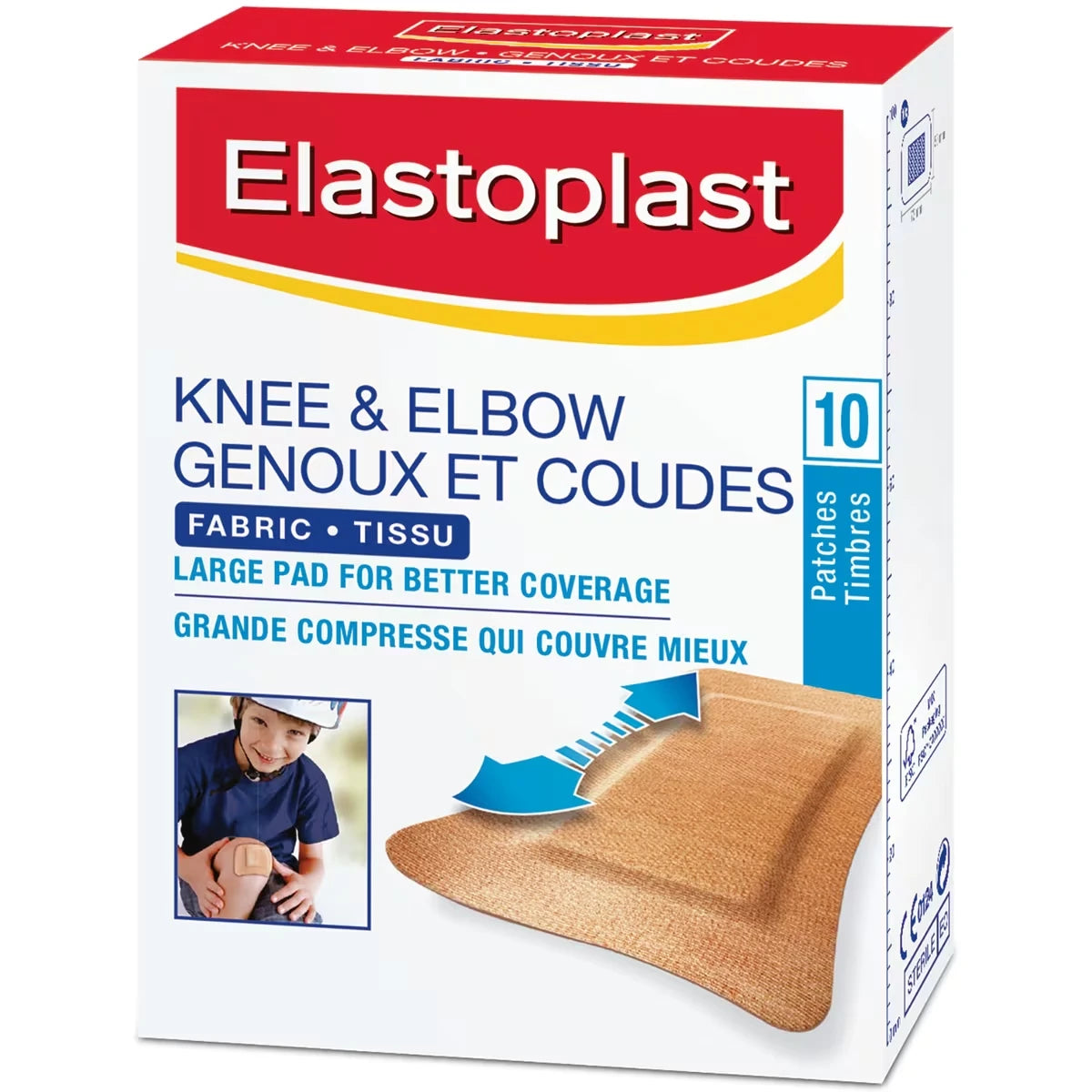 Elastoplast Knee & Elbow Fabric Adhesive Bandages, 10 Strips view 2