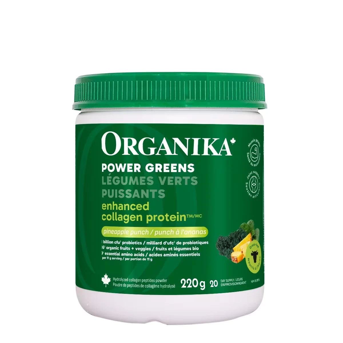 Organika Enhanced Collagen Power Greens front package