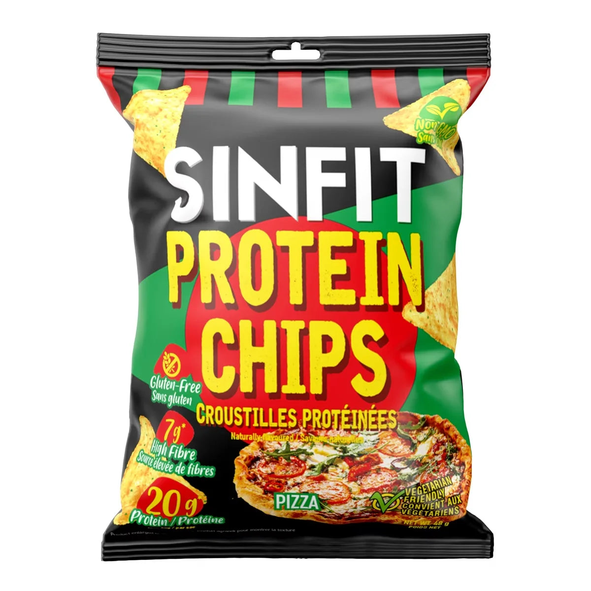 SINFIT Protein Chips Pizza front package